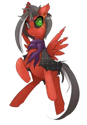 Size: 1133x1626 | Tagged: safe, artist:starlightspark, derpibooru import, oc, oc:havoc, cyborg, pegasus, pony, clothes, crisis equestria, image, png, scar, scarf, solo