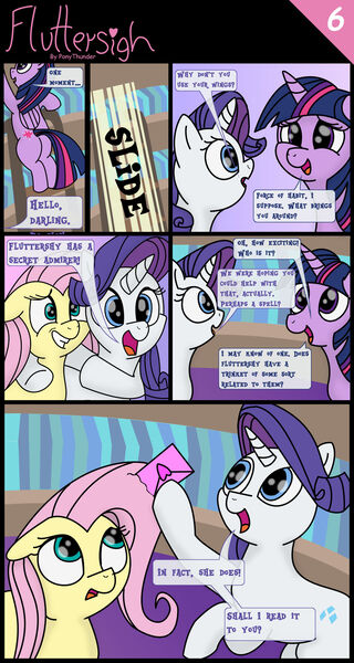 Size: 1280x2399 | Tagged: safe, artist:pony-thunder, derpibooru import, fluttershy, rarity, twilight sparkle, twilight sparkle (alicorn), alicorn, pegasus, unicorn, comic:fluttersigh, image, jpeg