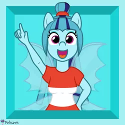 Size: 4000x4000 | Tagged: safe, artist:melisareb, derpibooru import, part of a set, sonata dusk, equestria girls, .svg available, absurd resolution, crossover, female, fin wings, image, looking at you, png, ponytail, pun, rhythm heaven, solo, the dazzles, vector, visual pun, wings
