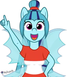 Size: 4000x4590 | Tagged: safe, alternate version, artist:melisareb, derpibooru import, part of a set, sonata dusk, equestria girls, .svg available, absurd resolution, crossover, female, fin wings, image, looking at you, png, ponytail, pun, rhythm heaven, simple background, solo, the dazzles, transparent background, vector, visual pun, wings