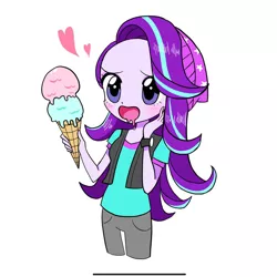 Size: 1280x1278 | Tagged: safe, artist:glitterrrrr, derpibooru import, starlight glimmer, human, equestria girls, beanie, clothes, drool, food, hat, ice cream, image, jpeg, solo