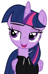 Size: 1024x1588 | Tagged: safe, artist:edy_january, derpibooru import, edit, vector edit, twilight sparkle, twilight sparkle (alicorn), alicorn, clothes, gopnik, hardbass, image, jacket, png, slav, solo, vector