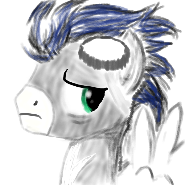 Size: 900x900 | Tagged: safe, artist:edgillock, derpibooru import, soarin', pegasus, pony, bust, clothes, goggles, image, png, portrait, practice drawing, uniform, wonderbolts uniform