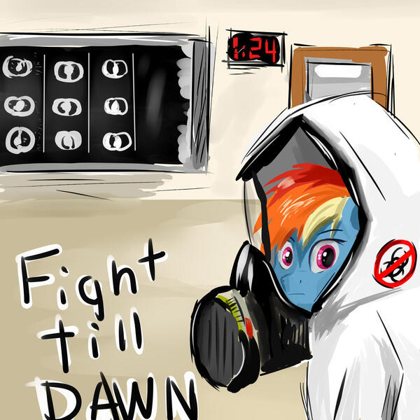 Size: 1280x1280 | Tagged: safe, artist:edgillock, derpibooru import, rainbow dash, hazmat suit, image, jpeg