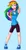 Size: 424x815 | Tagged: safe, artist:dustbunnypictures, derpibooru import, human, blue background, blue topwear, clothes, compression shorts, confident, cutie mark, cutie mark on clothes, female, human coloration, humanized, image, jpeg, legs apart, multicolored hair, one eye closed, open smile, peace sign, pink eyes, rainbow hair, shirt, shoes, shorts, simple background, smiling, sneakers, socks, solo, solo female, tomboy, t-shirt, two toned bottomwear, two toned footwear, white socks, wink