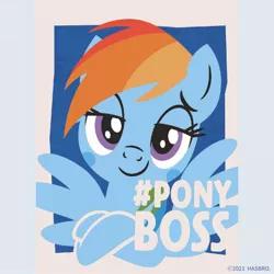 Size: 1080x1080 | Tagged: safe, artist:mylittleponyjpn, derpibooru import, official, part of a set, rainbow dash, pegasus, pony, crossed hooves, hashtag, image, jpeg, lidded eyes, solo