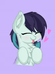 Size: 1152x1536 | Tagged: safe, artist:coarfdraw, derpibooru import, coloratura, pony, unicorn, chest fluff, cute, ear fluff, eyes closed, heart, image, jpeg, rarabetes, simple background, solo, tongue out