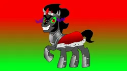 Size: 3264x1836 | Tagged: safe, artist:the double u, derpibooru import, king sombra, pony, unicorn, antagonist, armor, evil grin, glowing eyes, grin, image, jpeg, looking at you, male, smiling, solo, sombra eyes, stallion