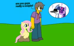 Size: 1096x690 | Tagged: safe, artist:haileykitty69, derpibooru import, fluttershy, twilight sparkle, crossover, crossover shipping, female, fluttermour, image, male, mordecai, mordetwi, png, regular show, seymour skinner, shipping, straight, the simpsons