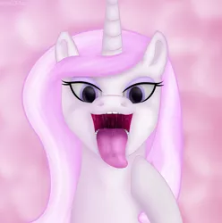 Size: 4008x4035 | Tagged: safe, artist:emu34b, derpibooru import, fleur-de-lis, pony, unicorn, absurd resolution, drool, female, image, mare, maw, mawshot, missing accessory, open mouth, png, solo, tongue out, uvula, vector