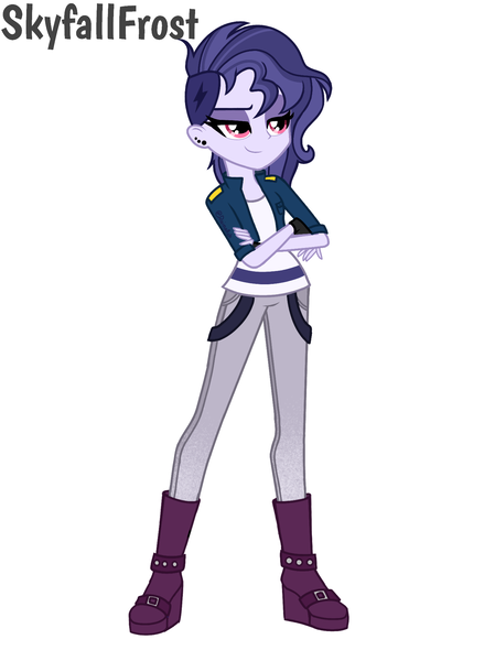 Size: 1448x1978 | Tagged: safe, artist:skyfallfrost, derpibooru import, oc, oc:purple moonlight, equestria girls, boots, clothes, image, png, shoes, simple background, solo, white background