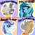 Size: 1300x1300 | Tagged: safe, artist:apatheticxaddict, derpibooru import, idw, crystal (character), dust devil (comic), medley brook, zecora, abada, kelpie, zebra, spoiler:comic, spoiler:comic89, ear piercing, female, horn, image, meme, multiple horns, nonbinary, one of these things is not like the others, piercing, png, season 10, text