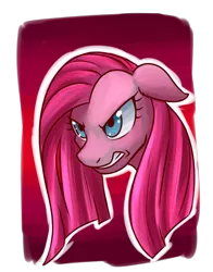 Size: 888x1134 | Tagged: safe, artist:redahfuhrerking, derpibooru import, pinkie pie, pony, angry, bust, image, pinkamena diane pie, png, portrait, solo