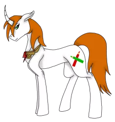 Size: 2917x3102 | Tagged: safe, artist:agdapl, derpibooru import, oc, unofficial characters only, pony, unicorn, curved horn, element of loyalty, horn, image, png, simple background, solo, transparent background, unicorn oc