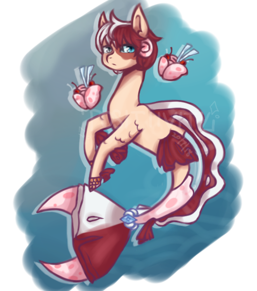 Size: 609x690 | Tagged: safe, artist:positiivity, derpibooru import, oc, unofficial characters only, merpony, seapony (g4), blue background, blue eyes, crepuscular rays, dorsal fin, fins, fish tail, flowing tail, image, looking at you, ocean, png, simple background, solo, tail, underwater, water