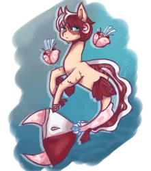 Size: 609x690 | Tagged: safe, artist:positiivity, derpibooru import, oc, unofficial characters only, merpony, seapony (g4), blue background, blue eyes, crepuscular rays, dorsal fin, fins, fish tail, flowing tail, image, looking at you, ocean, png, simple background, solo, tail, underwater, water