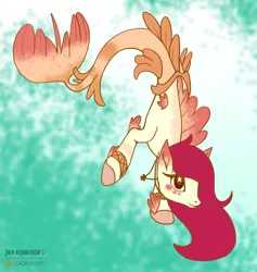 Size: 1218x1287 | Tagged: safe, artist:foxbeast, derpibooru import, oc, unofficial characters only, merpony, seapony (g4), blushing, dorsal fin, eyelashes, female, fins, fish tail, flowing mane, flowing tail, image, jewelry, jpeg, necklace, ocean, red mane, smiling, solo, swimming, tail, underwater, water, wingding eyes