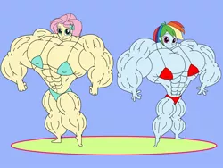 Size: 2048x1536 | Tagged: suggestive, artist:ducklover4072, derpibooru import, fluttershy, rainbow dash, equestria girls, abs, biceps, bikini, bodybuilder, breasts, buff breasts, busty fluttershy, busty rainbow dash, clothes, competitor, duo, duo female, female, fetish, image, jpeg, looking at you, muscle fetish, muscles, muscleshy, muscular female, overdeveloped muscles, rainbuff dash, swimsuit