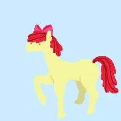 Size: 500x500 | Tagged: safe, artist:askpinkiepieandfriends, derpibooru import, apple bloom, earth pony, pony, blank flank, blue background, female, filly, image, png, raised hoof, simple background, solo