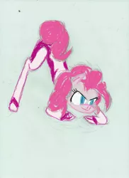 Size: 2550x3510 | Tagged: safe, derpibooru import, fili-second, pinkie pie, earth pony, pony, bodysuit, bowing, clothes, face down ass up, image, jacko challenge, jpeg, meme, power ponies