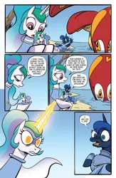 Size: 1988x3056 | Tagged: safe, artist:akeemroberts, derpibooru import, idw, princess celestia, princess luna, alicorn, kraken, pony, spoiler:comic, spoiler:comic98, angry, diving suit, doll, image, jpeg, magic, scuba, scuba gear, season 10, swimming, telekinesis, toy