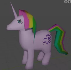 Size: 596x586 | Tagged: safe, artist:loopilerp, derpibooru import, windy (g1), pony, unicorn, 3d, 3d model, female, g1, image, low poly, mare, png, solo