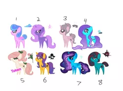 Size: 978x722 | Tagged: safe, artist:aonairfaol, derpibooru import, oc, unofficial characters only, alicorn, earth pony, pegasus, pony, unicorn, alicorn oc, base used, chibi, earth pony oc, ethereal mane, galaxy mane, horn, image, jpeg, pegasus oc, pointy hooves, simple background, unicorn oc, white background, wings