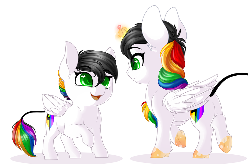 Size: 3215x2125 | Tagged: safe, artist:schokocream, derpibooru import, oc, oc:lightning bliss, alicorn, pony, alicorn oc, female, filly, horn, image, mare, png, self ponidox, simple background, smiling, white background, wings