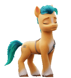 Size: 719x786 | Tagged: safe, derpibooru import, official, hitch trailblazer, earth pony, pony, my little pony: a new generation, animated, cropped, g5, gif, hoof on chest, image, loop, male, one eye closed, shadow, simple background, smiling, solo, spinning, stallion, transparent background, turnaround, unshorn fetlocks, wink