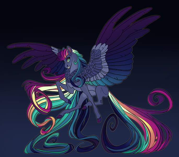 Size: 4014x3517 | Tagged: safe, derpibooru import, oc, pegasus, commission, commissioner:reversalmushroom, image, next generation, offspring, parent:mane-iac, parent:rainbow dash, png