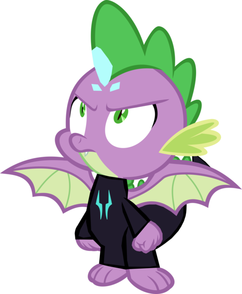 Size: 1280x1556 | Tagged: safe, artist:benpictures1, derpibooru import, spike, dragon, comic:the storm kingdom, my little pony: the movie, bad end, bodysuit, clothes, crystal of light, image, inkscape, lieutenant spike, male, png, simple background, solo, transparent background, vector, winged spike