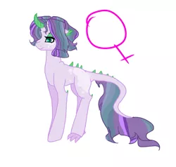 Size: 975x930 | Tagged: safe, artist:pinkgalaxy56, derpibooru import, oc, oc:diamond, unofficial characters only, dracony, hybrid, curved horn, female, horn, image, interspecies offspring, offspring, parent:rarity, parent:spike, parents:sparity, png, simple background, white background