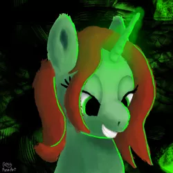 Size: 2000x2000 | Tagged: safe, artist:rossponeart, derpibooru import, crackle cosette, queen chrysalis, changedling, changeling, pony, abstract background, disguise, disguised changeling, female, image, painting, png, solo