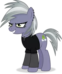 Size: 4384x5233 | Tagged: safe, artist:anime-equestria, derpibooru import, limestone pie, earth pony, alternate hairstyle, clothes, ear piercing, eyebrow piercing, female, image, jewelry, necklace, piercing, png, punk, simple background, smiling, solo, transparent background, vector