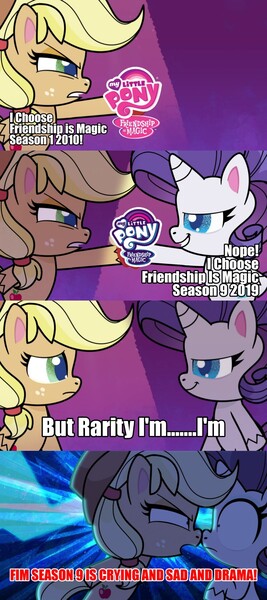 Size: 954x2144 | Tagged: safe, derpibooru import, edit, edited screencap, screencap, applejack, rarity, earth pony, pony, unicorn, my little pony: pony life, spoiler:pony life s01e22, >:o, abuse, angry, applejack's hat, bipedal, comic, cowboy hat, dear tabby, drama, duo, duo female, engrish, female, food, hat, image, jpeg, lightning, o, o mouth, open mouth, pursuit, ragejack, screencap comic, season 1 pursuit, season 9 drama, shocked, template, wat