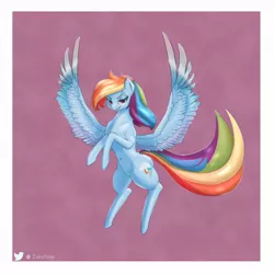 Size: 1200x1200 | Tagged: safe, artist:inky_mitts, derpibooru import, rainbow dash, pegasus, pony, belly button, faic, female, image, jpeg, lidded eyes, mare, rearing, smiling, smirk, smug, smugdash, solo, spread wings, wings