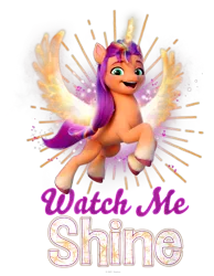 Size: 700x900 | Tagged: safe, derpibooru import, official, sunny starscout, alicorn, earth pony, pony, my little pony: a new generation, spoiler:g5, badge, bag, female, g5, image, looking at you, mare, png, satchel, shadow, simple background, solo, sunnycorn, transparent background