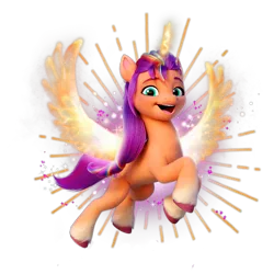 Size: 1400x1400 | Tagged: safe, derpibooru import, edit, official, sunny starscout, alicorn, earth pony, pony, my little pony: a new generation, spoiler:g5, badge, bag, female, g5, image, looking at you, mare, png, satchel, shadow, simple background, solo, sunnycorn, transparent background