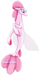 Size: 1790x3349 | Tagged: safe, artist:jucamovi1992, derpibooru import, oc, unofficial characters only, seapony (g4), colored pupils, dorsal fin, eyelashes, female, fins, fin wings, fish tail, flowing tail, image, pink mane, png, purple eyes, signature, simple background, smiling, solo, tail, transparent background, wings