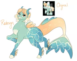 Size: 1024x820 | Tagged: safe, artist:arexstar, derpibooru import, oc, oc:shell light, pony, female, fish tail, image, jpeg, simple background, solo, white background