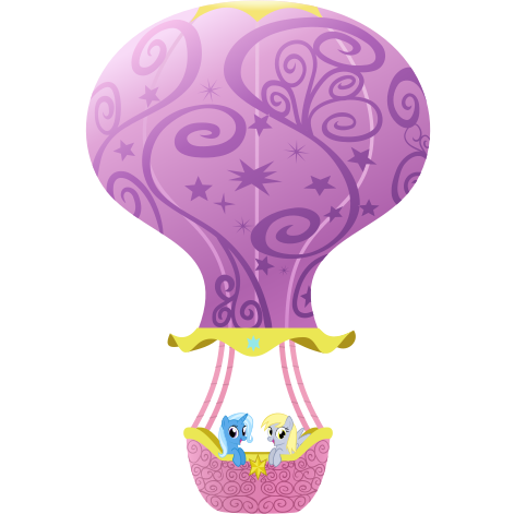 Size: 471x471 | Tagged: safe, artist:the smiling pony, derpibooru import, derpy hooves, trixie, pegasus, pony, unicorn, .svg available, hot air balloon, image, png, simple background, smiling, transparent background, twinkling balloon, vector