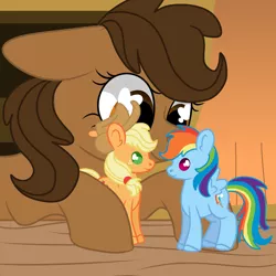 Size: 1280x1280 | Tagged: safe, artist:kiwifroggy0, artist:lynnthenerdkitty, derpibooru import, applejack, rainbow dash, earth pony, pegasus, pony, action figure, base, base used, charlie watson, crossover, image, jpeg