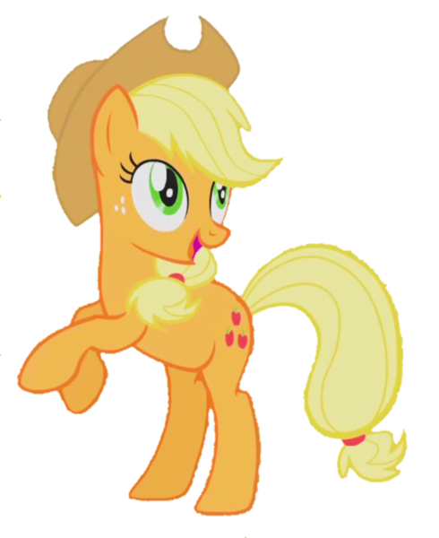 Size: 708x867 | Tagged: safe, derpibooru import, edit, edited screencap, screencap, applejack, earth pony, pony, fall weather friends, derpibooru exclusive, female, hat, hooves up, image, open mouth, png, simple background, solo, transparent background