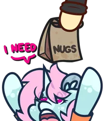 Size: 1864x2164 | Tagged: safe, artist:threetwotwo32232, derpibooru import, oc, oc:scoops, pony, unicorn, chicken meat, chicken nugget, food, image, meat, png