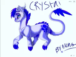 Size: 1280x960 | Tagged: safe, artist:pennypoopoo, derpibooru import, oc, oc:crystal clarity, dracony, hybrid, female, horns, image, interspecies offspring, jpeg, offspring, parent:rarity, parent:spike, parents:sparity, simple background, solo, white background