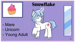 Size: 1192x670 | Tagged: safe, artist:schumette14, derpibooru import, oc, oc:snowflake, unicorn, adopted, blind, chrysaluniverse, image, next generation, parent:photo finish, parent:twilight sparkle, png