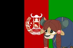 Size: 1095x730 | Tagged: safe, derpibooru import, yona, yak, afghanistan, flag, image, jpeg