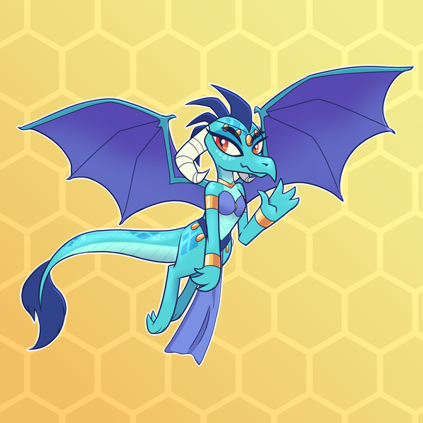 Size: 3000x3000 | Tagged: safe, artist:spitfire740, derpibooru import, princess ember, dragon, art trade, dragoness, female, image, jewelry, png, spread wings, wings