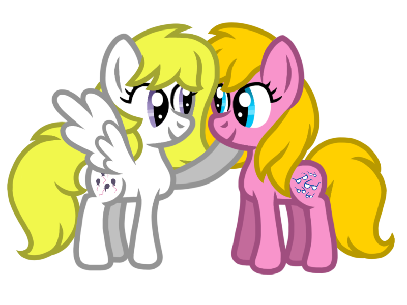 Size: 1024x768 | Tagged: safe, artist:thechocolatesea, derpibooru import, shady, surprise, earth pony, pegasus, pony, adoraprise, cute, female, g1, g1 shadybetes, g1 to g4, g4, generation leap, head up, image, lesbian, mare, png, shadyprise, shipping, simple background, smiling, transparent background, vector