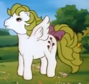 Size: 295x281 | Tagged: safe, derpibooru import, screencap, surprise, pegasus, pony, my little pony 'n friends, the great rainbow caper, adoraprise, bow, cropped, cute, female, g1, image, mare, png, solo, solo focus, tail bow